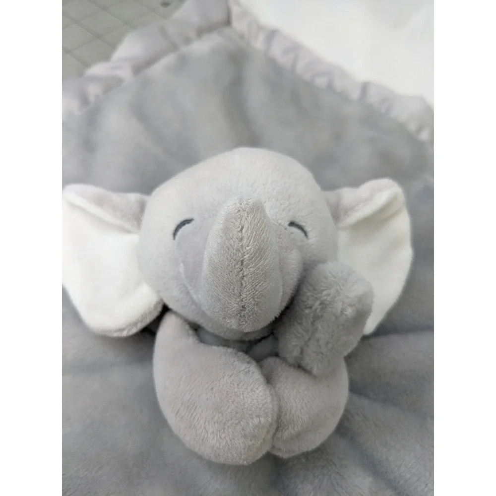 Carters Gray Elephant Lovey Security‎ Blanket 2016 Stuffed Animal Toy